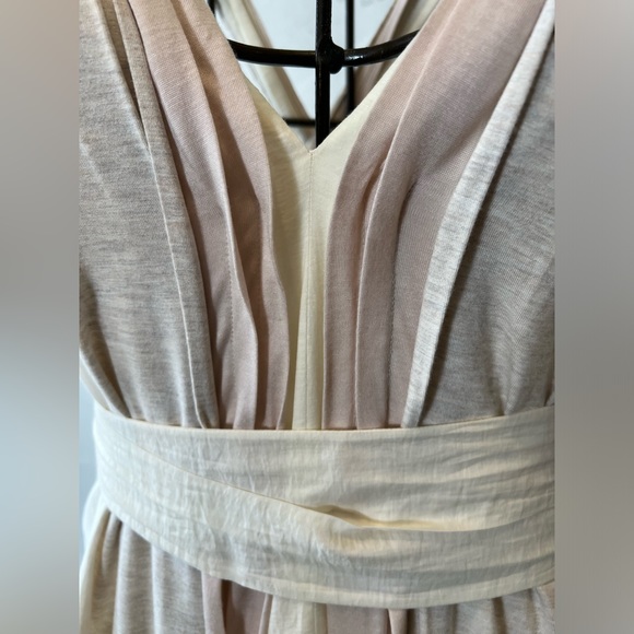 New BCBG Max Azria Runway Bubble Hem Dress Twist Back L Ivory Pink - Picture 4 of 8